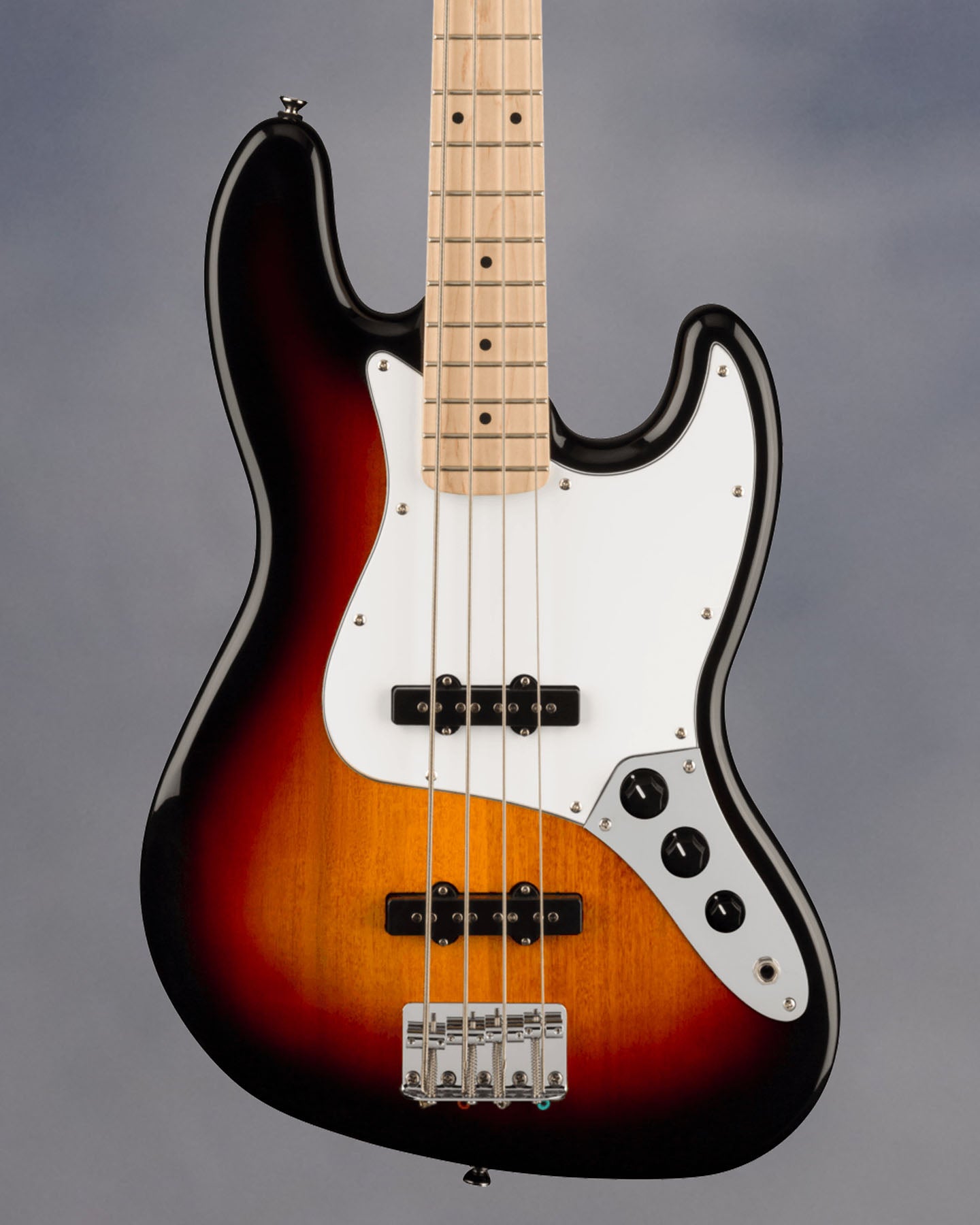 Affinity Series Jazz Bass, 3-Color Sunburst, Maple Fingerboard, White Pickguard