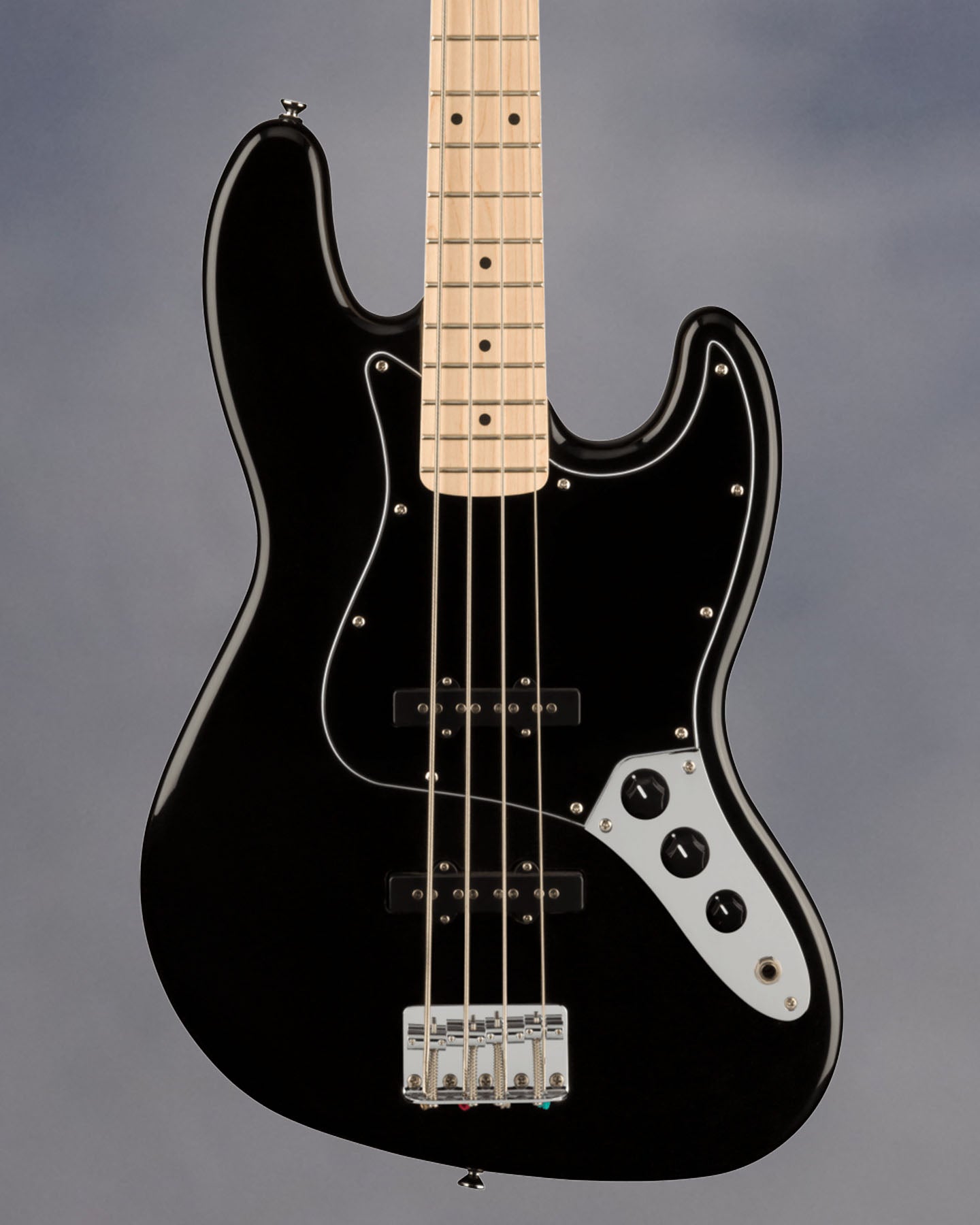 Affinity Series Jazz Bass, Black, Maple Fingerboard, Black Pickguard