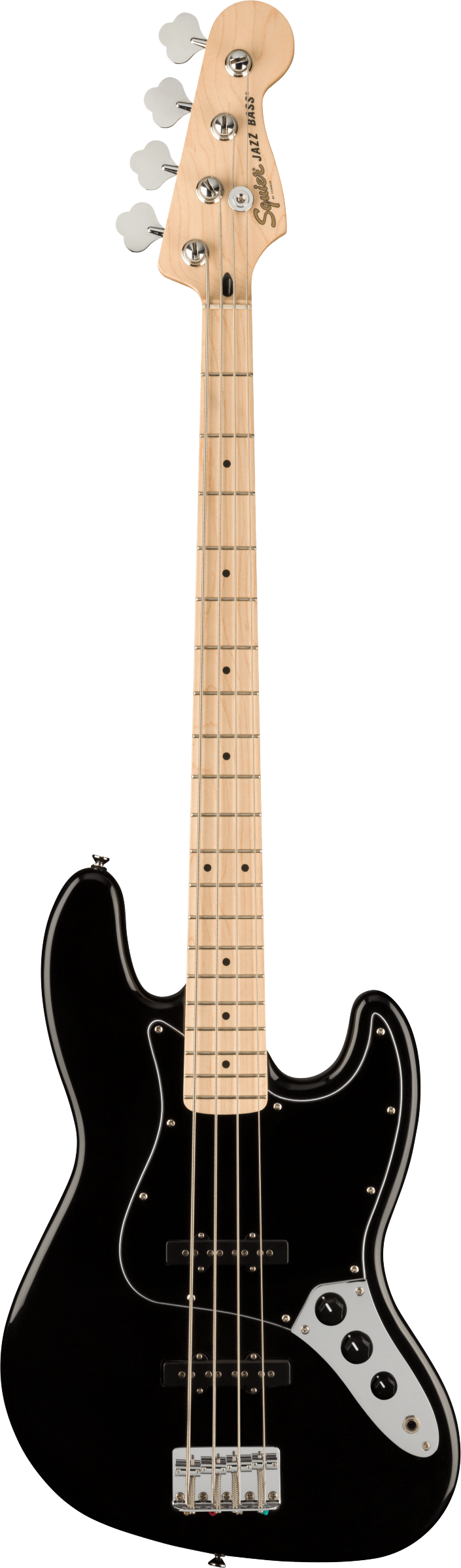 Affinity Series Jazz Bass, Black, Maple Fingerboard, Black Pickguard