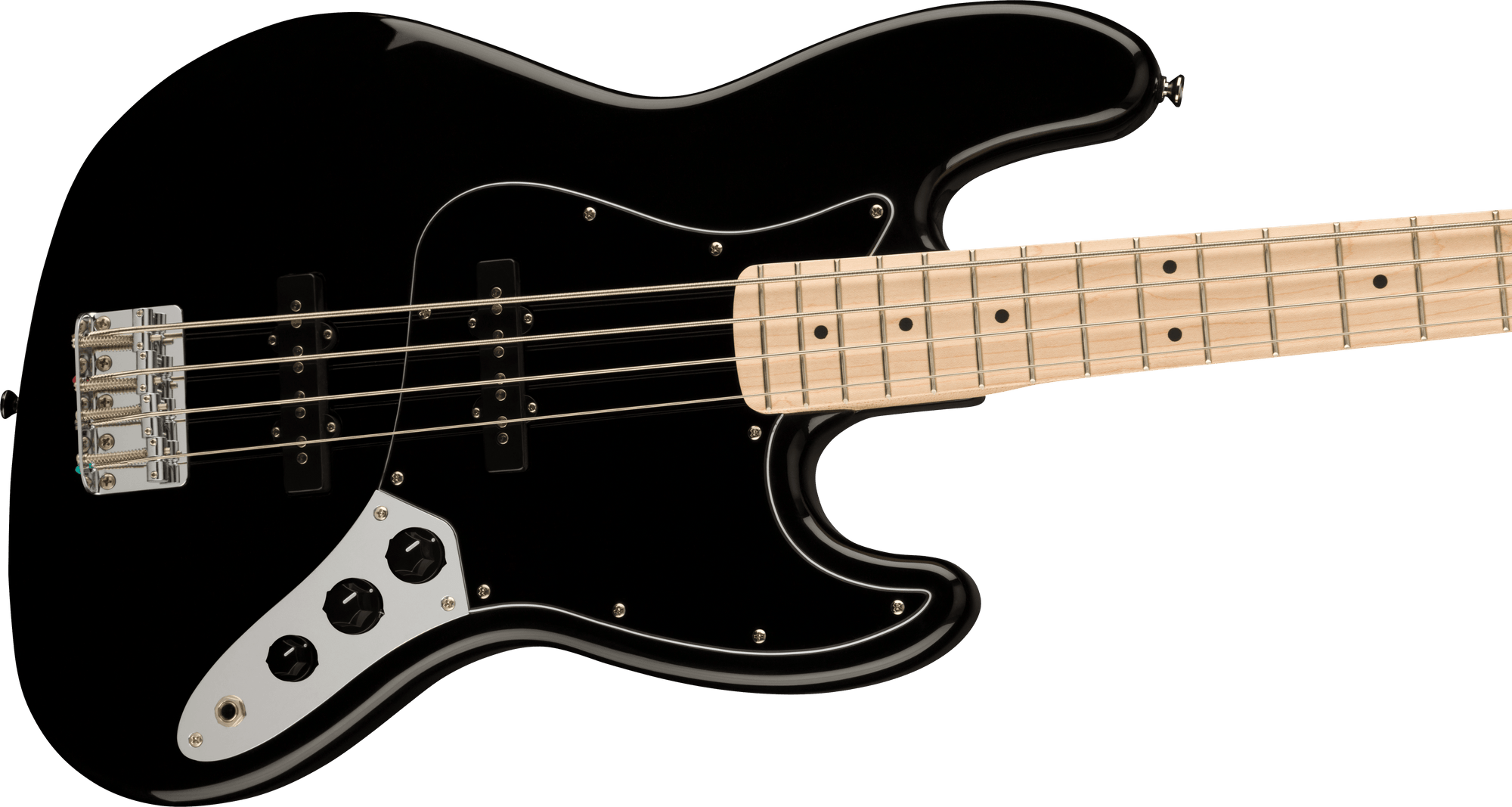 Affinity Series Jazz Bass, Black, Maple Fingerboard, Black Pickguard