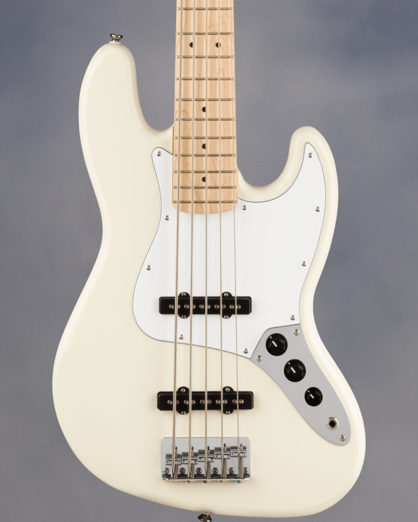 Affinity Series Jazz Bass V, Olympic White, Maple Fingerboard, White Pickguard