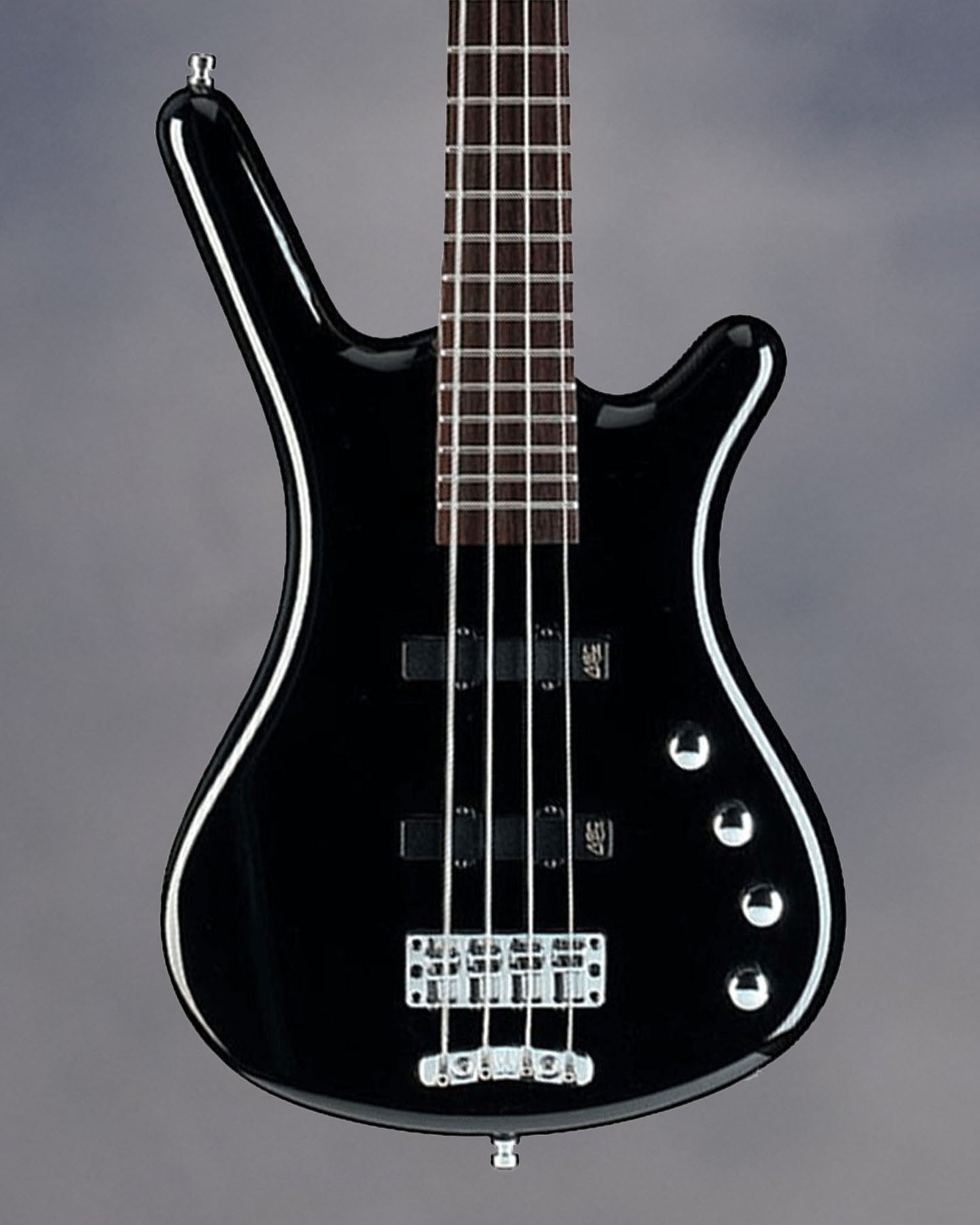 RockBass Corvette Basic 4 String, Solid Black High Polish