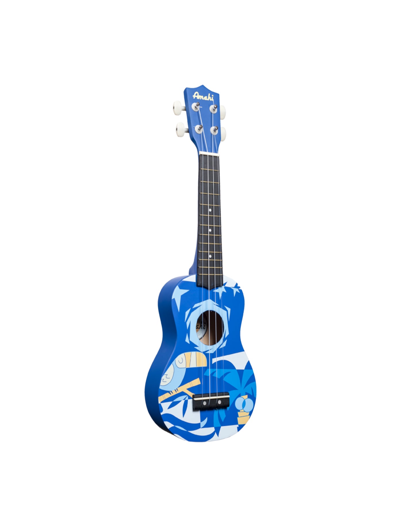 DDUK2 Tropical Series Soprano Uke, Blue Bird w/Carrying Bag