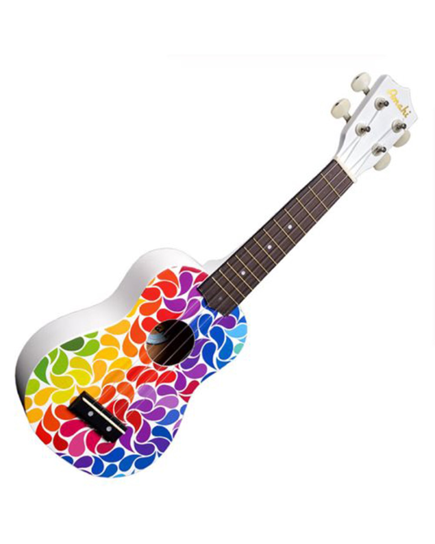 DDUK3 Tropical Series Soprano Uke, Rainbow Flower w/Carrying Bag