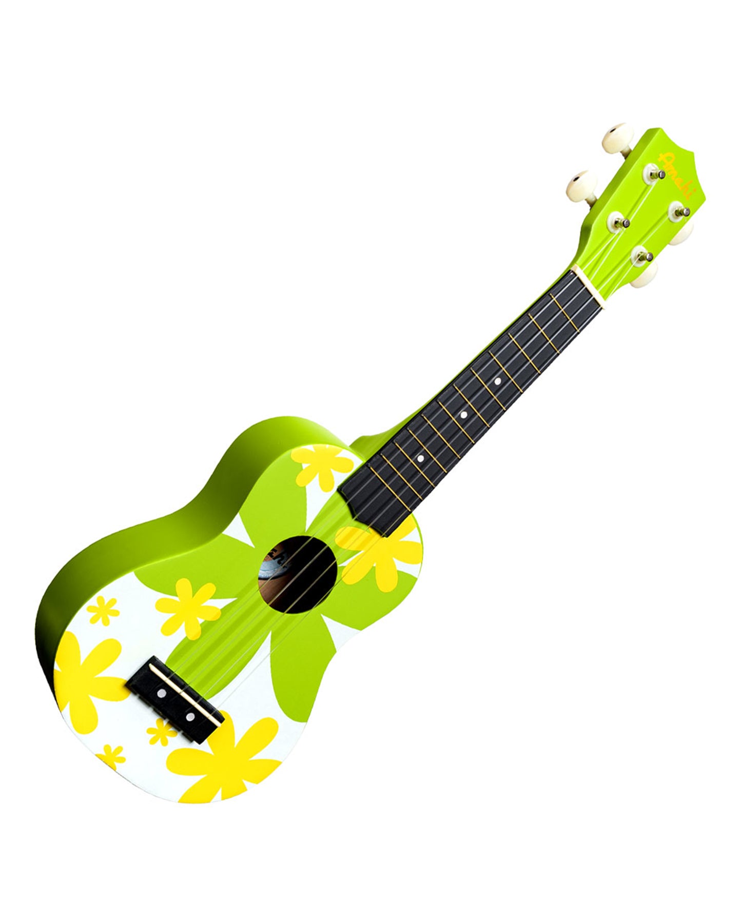 DDUK6 Tropical Soprano Uke w/bag, Green Flower Design