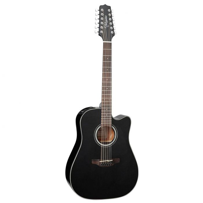 12-String Dreadnought with cutaway, solid spruce top, sapele back and sides, black finish, chrome