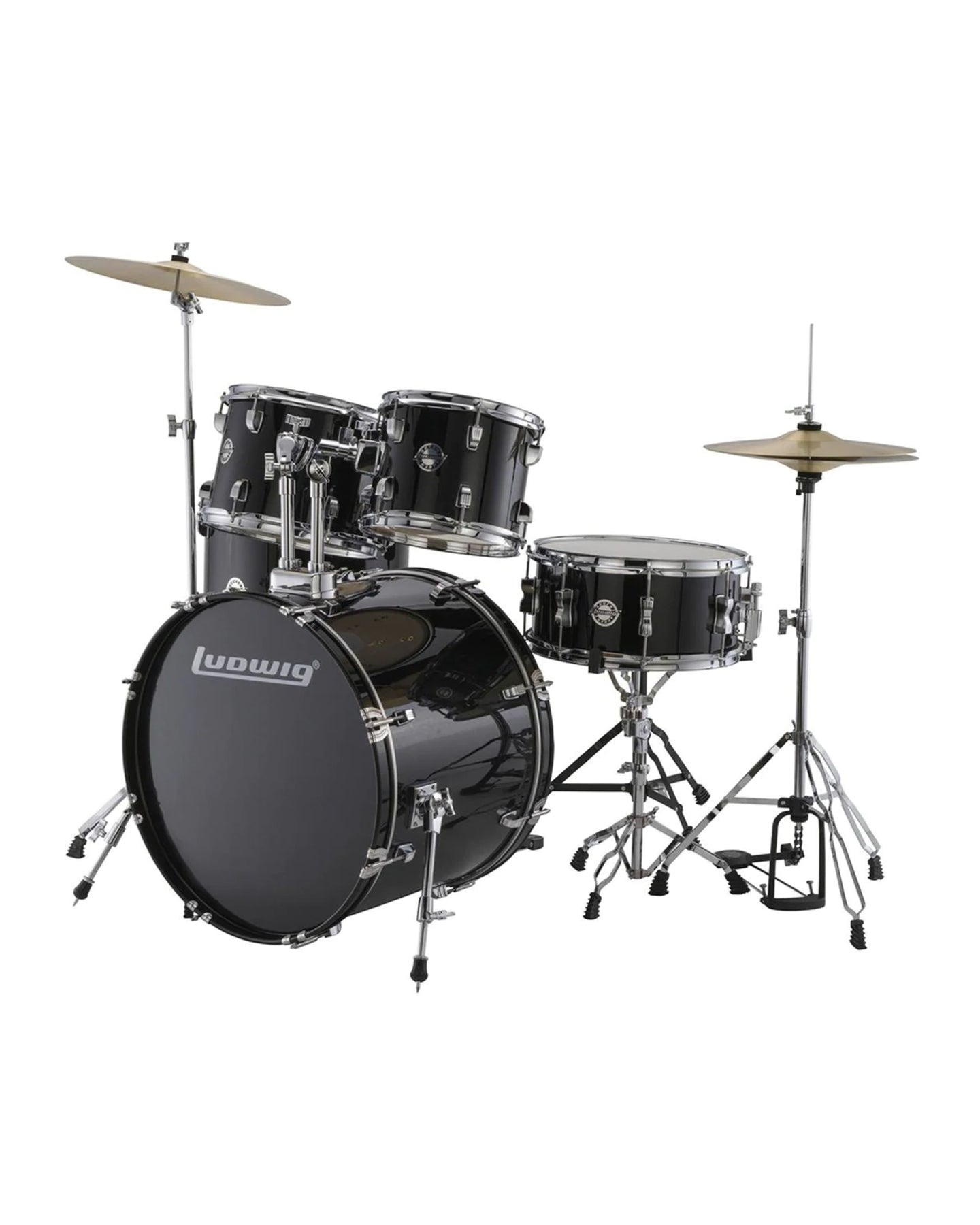 Accent Drive 22" Bass Drum w/Cyms/Hdwe, Blk Sprkl