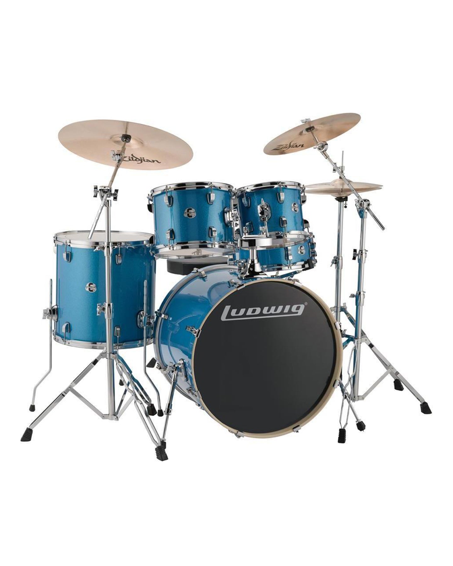 Evolution 5pc w/22" Bass Drum Hdwe/Cyms, Blue Sparkle