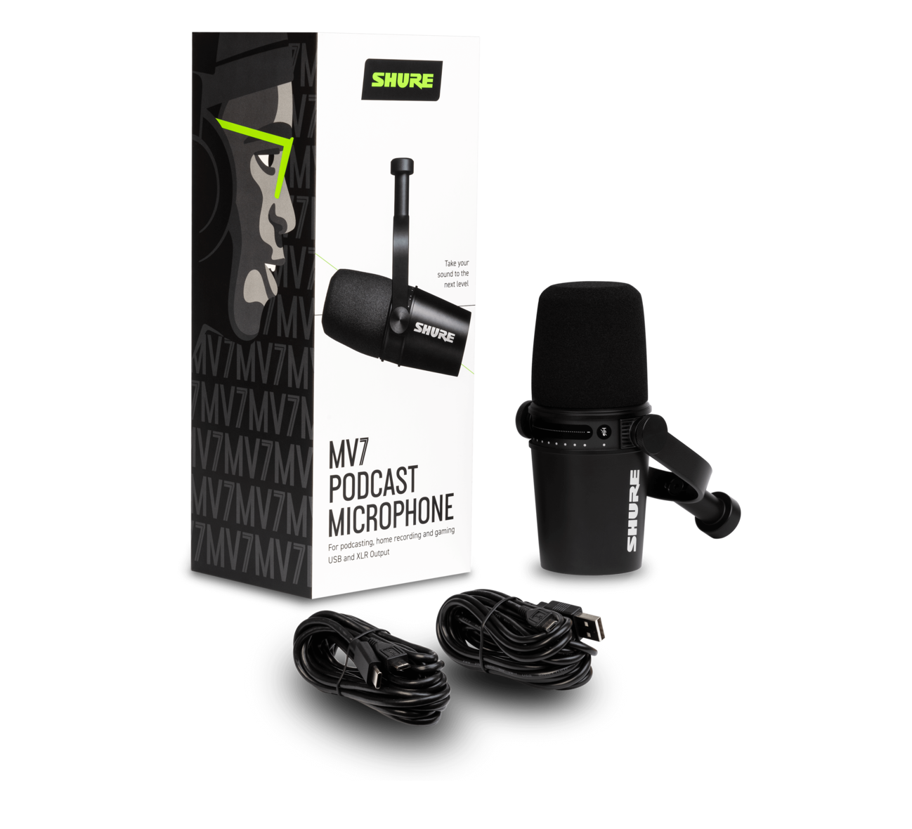 MV7 XLR/USB Podcast Microphone, Black