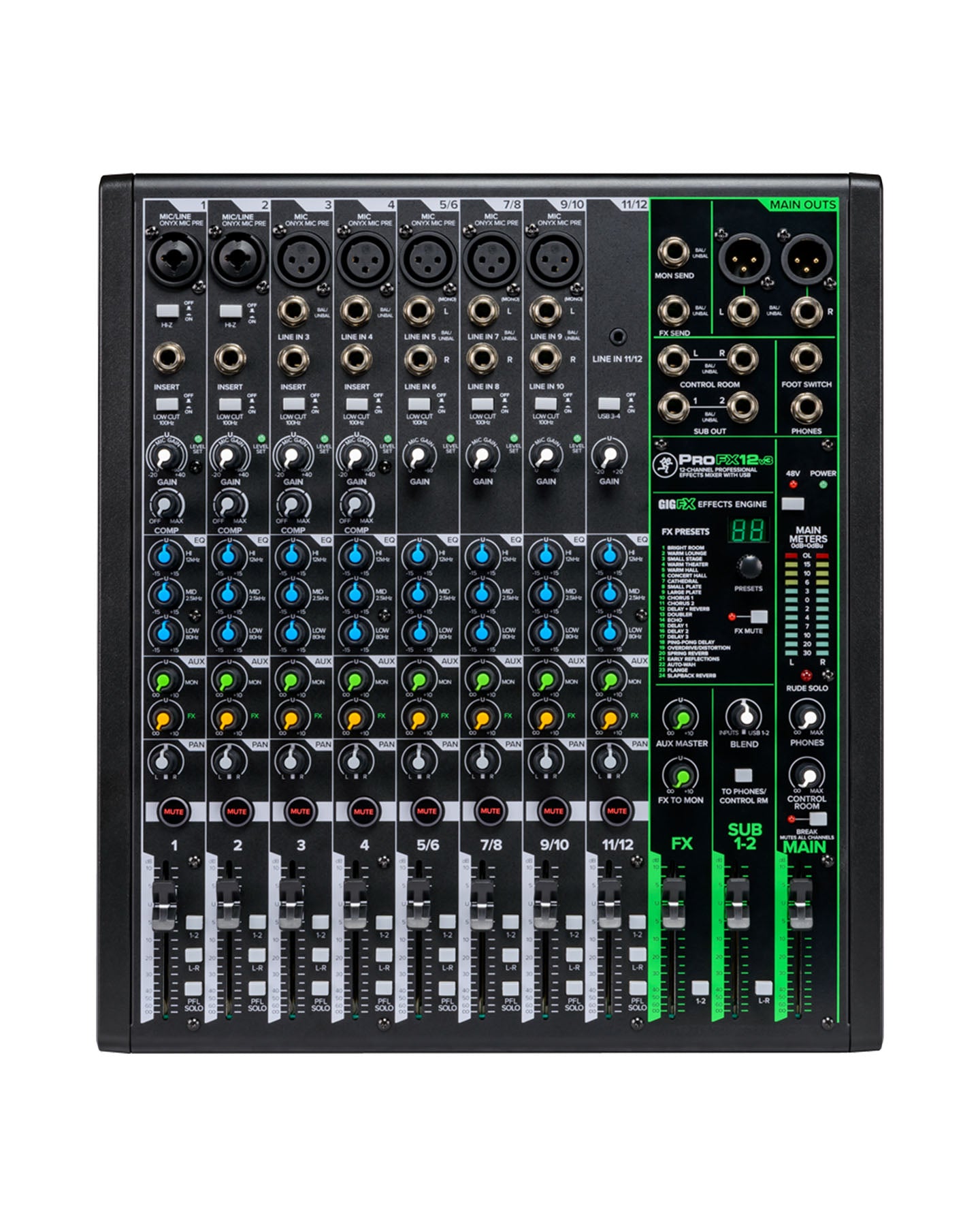 10 Channel Professional Effects Mixer with USB