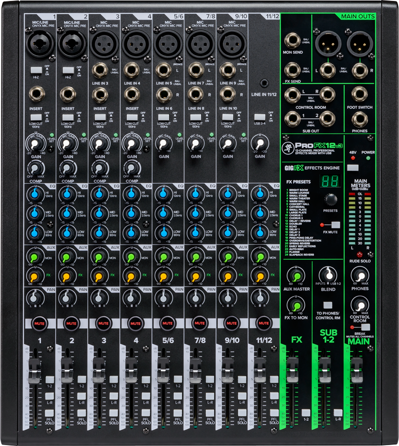 10 Channel Professional Effects Mixer with USB