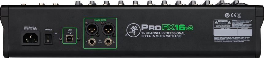 PROFX16V3 Compact 4-Bus Mixer w/ USB & Effects