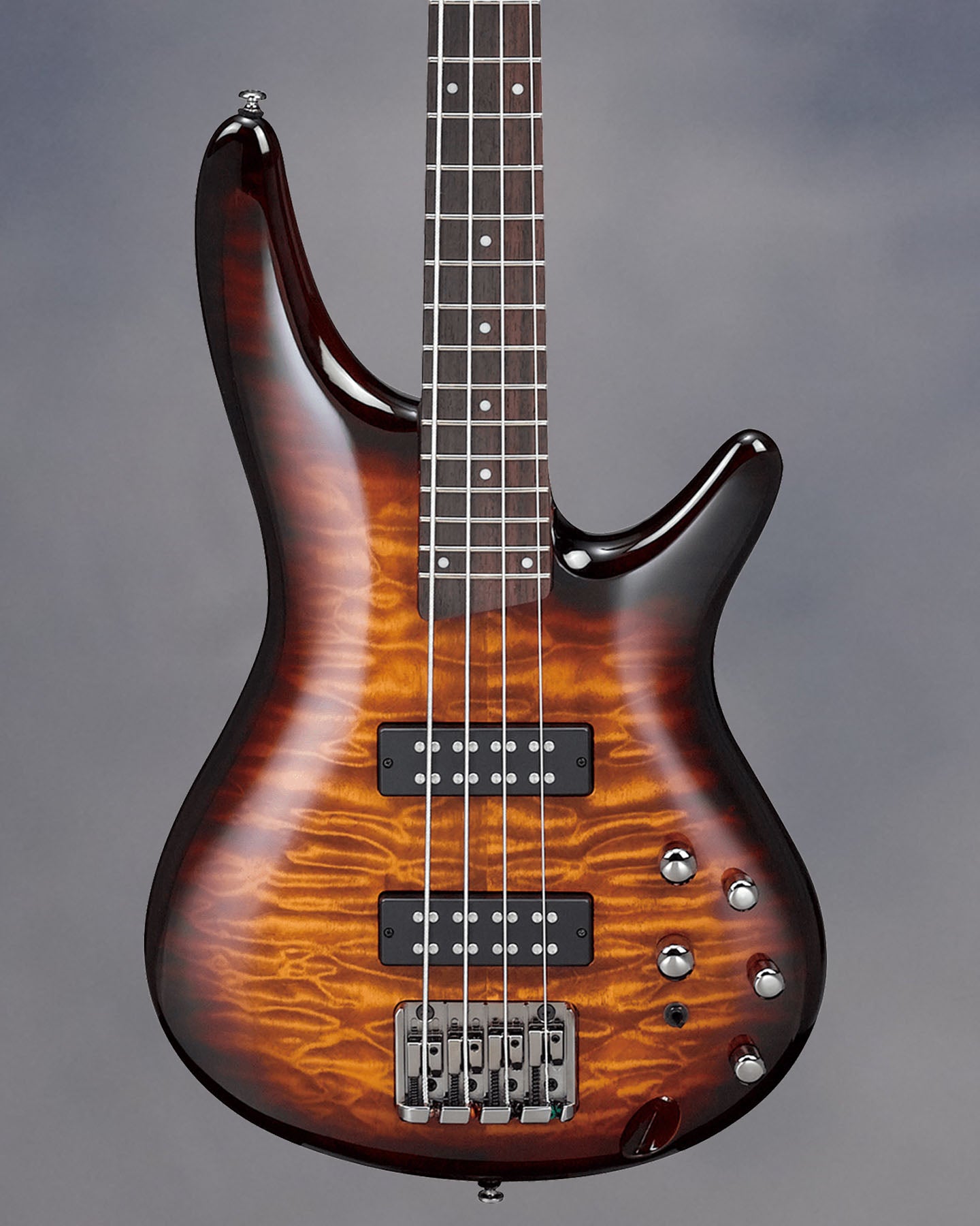 SR400EQMDEB Quilted Maple Electric Bass Guitar, Dragon Eye Burst